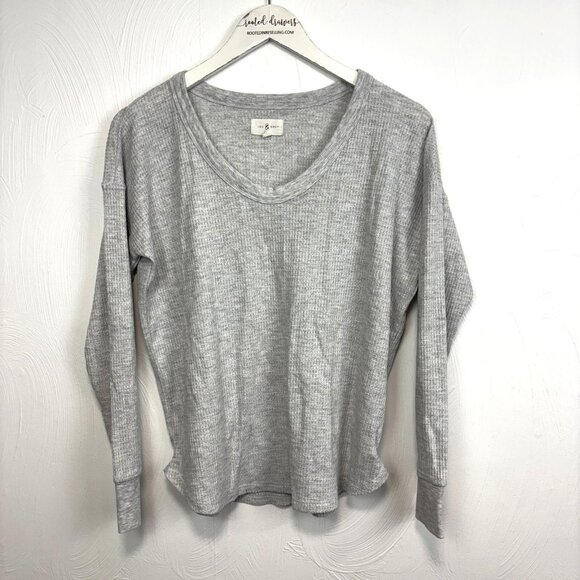 Lou & Grey Tops - Lou & Grey Thermal Shirt Gray Long Sleeve Pullover Casual Lightweight Womens XS